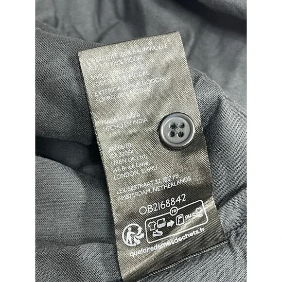 Anthropologie Midi Shirt Dress Black Pleated Cotton Preppy Retro Boho Medium NWT - Picture 13 of 14